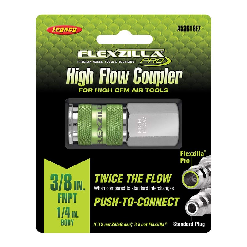 Flexzilla Pro High Flow Coupler, 1/4" Body, 3/8" FNPT - A53616FZ - Image 2